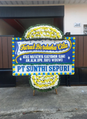 Papan Bunga Duka di Rajabasa Raya